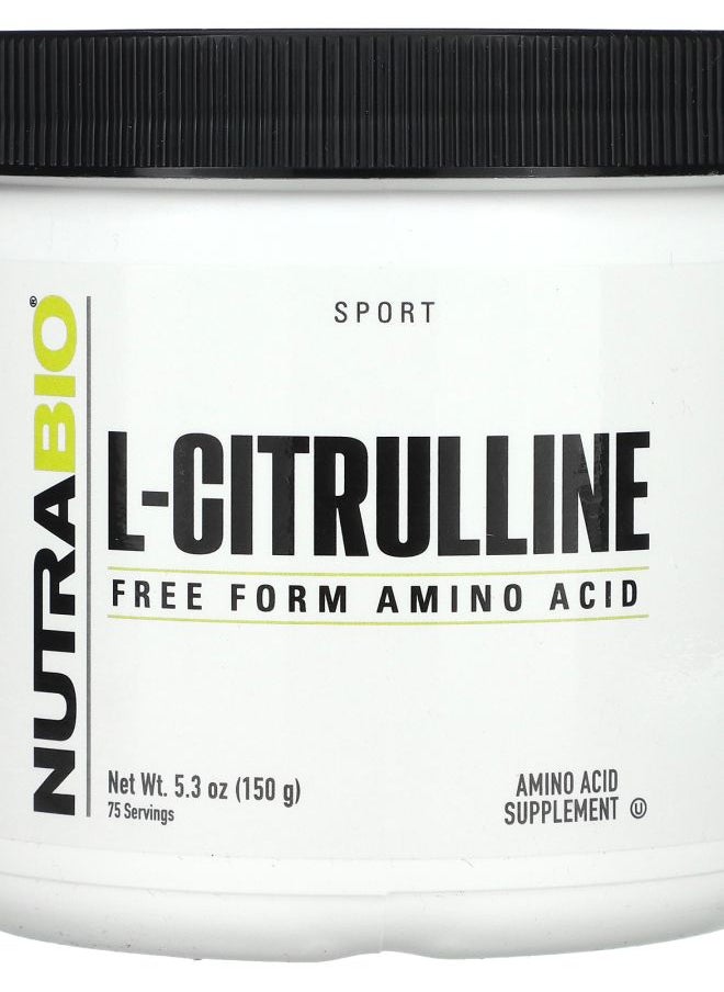 NutraBio L-Citrulline Free Form Amino Acid 5.3 oz (150 g) 