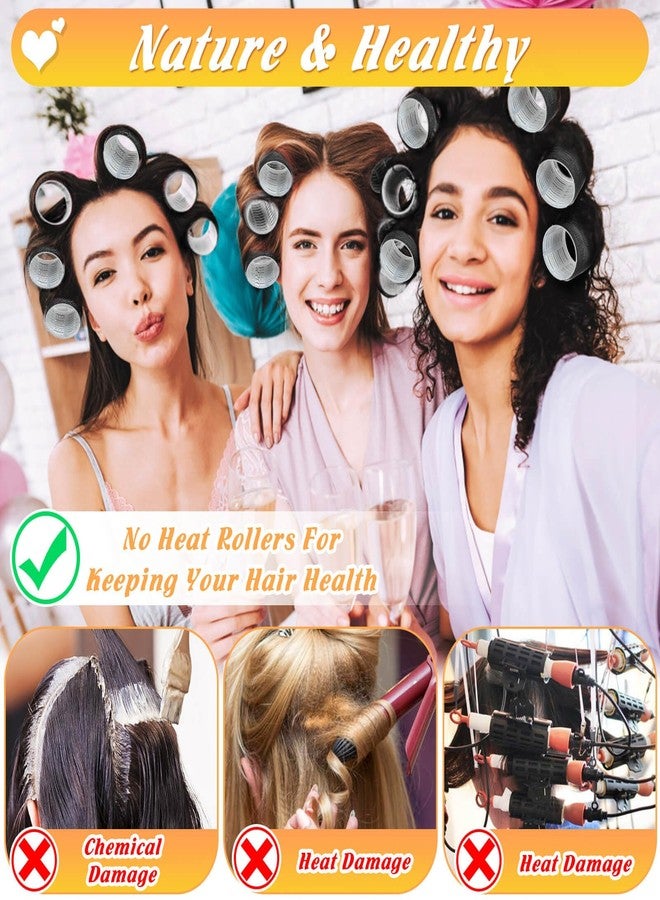Tetutor 62 Piece Hair Rollers for Women, 6 Size Rollers Hair Curlers for Long Medium Short Hair, Large Medium Small Self Grip Hair Rollers with 36 Rollers 24 Stainless steel Clips 1 Storage Bag - Image 4