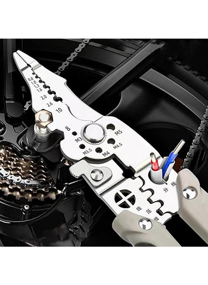 SIGNY - PREMIUM PRODUCTS DELIVERED - SIGNY MultiFunction Wire Stripper Pliers Adjustable Crimping Tool with Measurement Scale Precision Tool for Wire Cutting Stripping and Crimping Grey and Black - Image 1