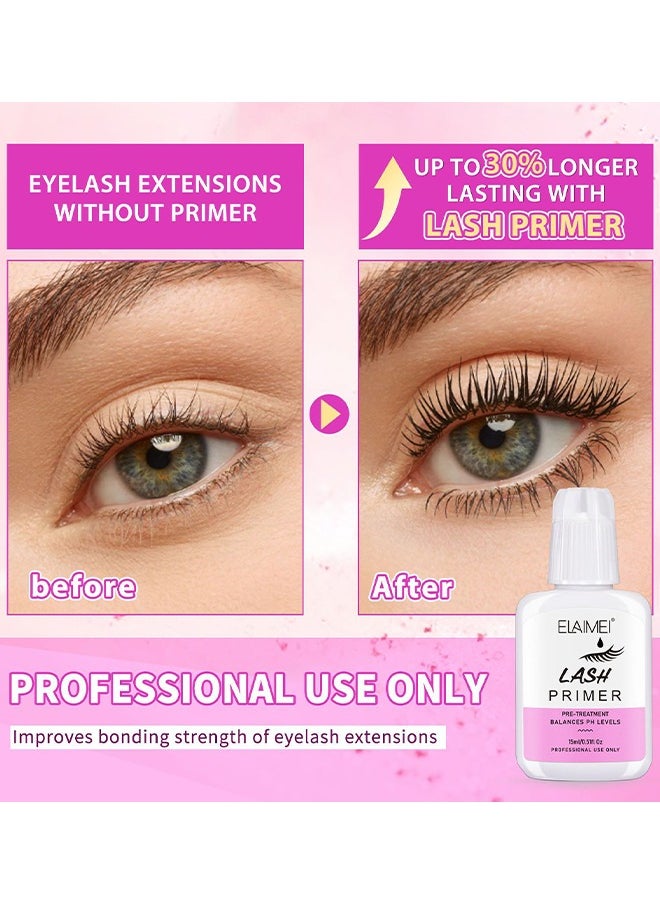 Elaimei - Lash Primer For Eyelash Extension Professional Use Only Easy To Remove Proteins And Oils Enhance Adhesive Strength Of Eyelash Extensions Pre Treatment For Lash Enhancer Primer - Image 1