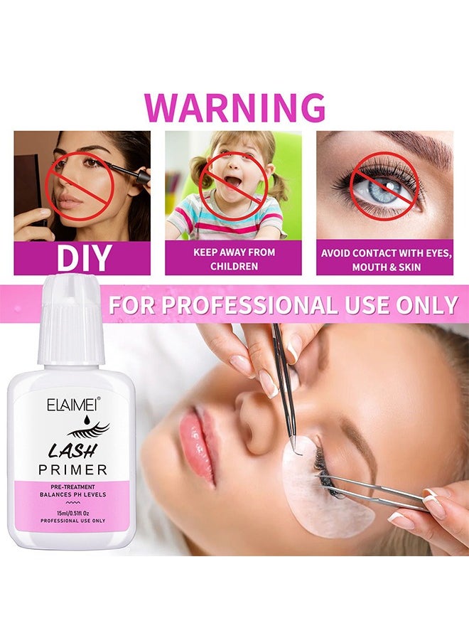 Elaimei - Lash Primer For Eyelash Extension Professional Use Only Easy To Remove Proteins And Oils Enhance Adhesive Strength Of Eyelash Extensions Pre Treatment For Lash Enhancer Primer - Image 1