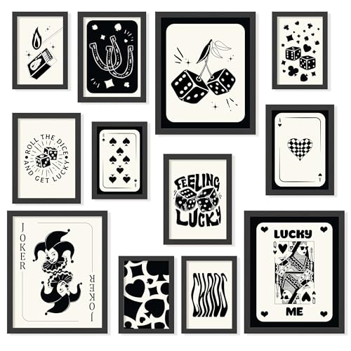 97 Decor Black and White Wall Art Retro Lucky Poster Black and White Trendy Wall Art Poker Room Decor Funky Art Prints Poker Pictures Ace Of Spades Decor for Bedroom Apartment 8x10 Unframed - Image 1