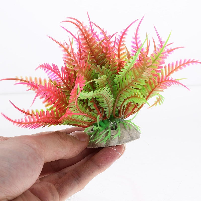 7Pcs Tall Plastic Aquarium Plants Set Green Artificial Water Grass Fish Tank Decor - Image 5