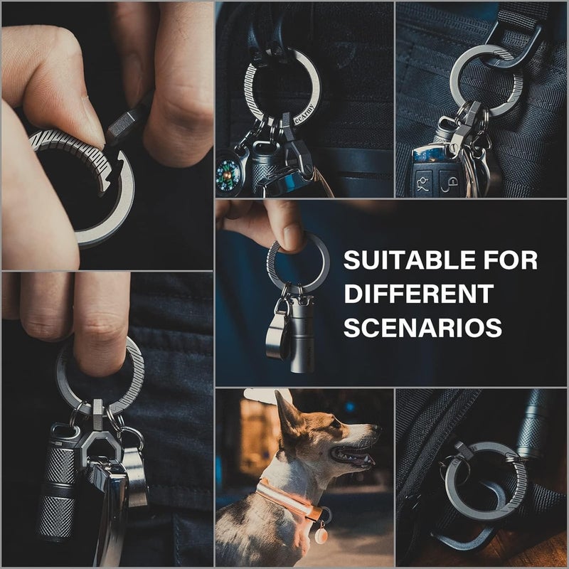 MecArmy CH9 Circle Keychain - Titanium Carabiner EDC Key Ring Clip - Image 4