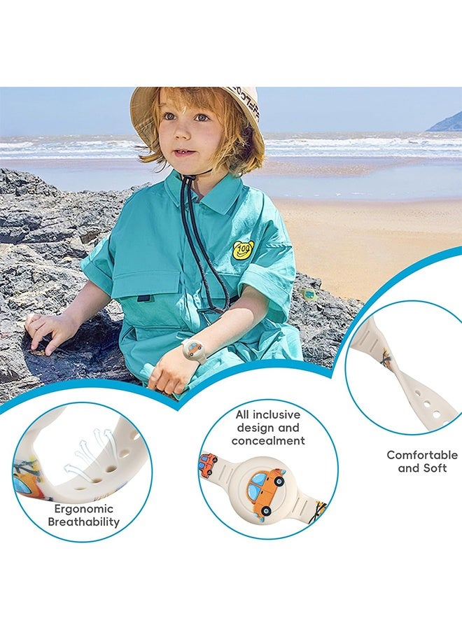 AirTag Bracelet for Kids Waterproof Cute Cartoon Air tag Holder for Kids with Soft Silicone Full Coverage Anti-Lost Hidden Airtag Wristband Accessories for Child（Car) - Image 5