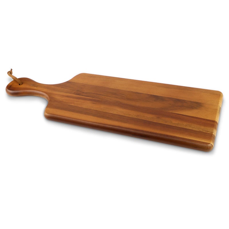 AIDEA Acacia Wood Cutting Board with Handle, Wooden Cheese Board Charcuterie Boards for Bread, Meat, Fruits, Cheese and Serving, Food Serving Tray for Kitchen, 17 x 6 inch - Image 1