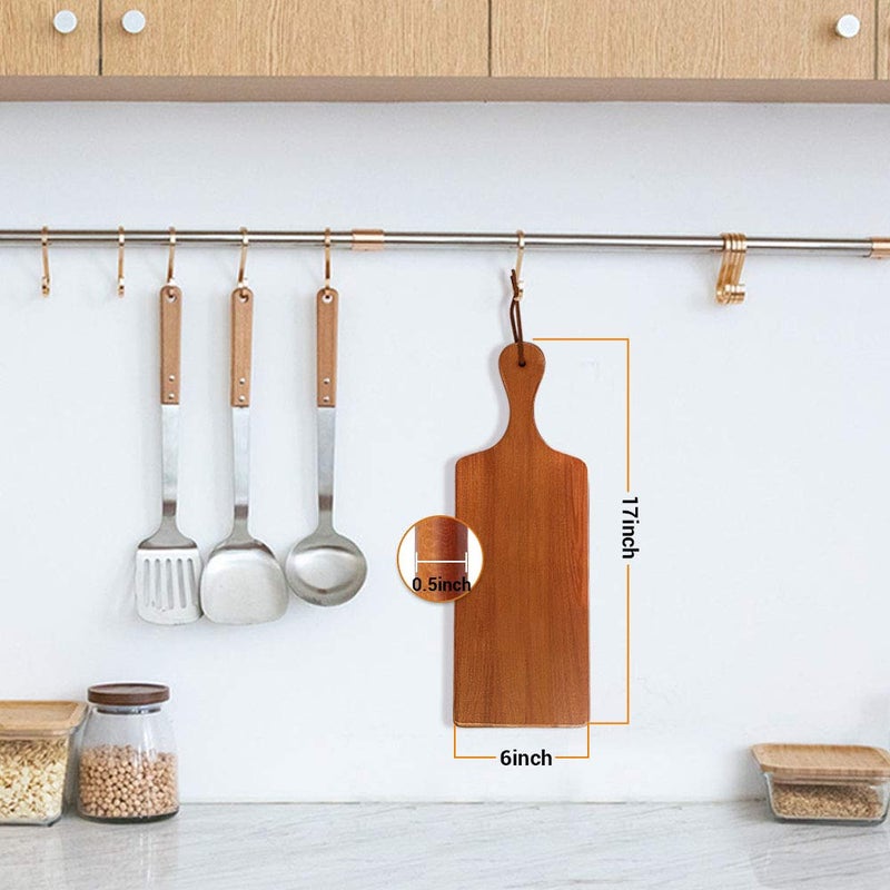 AIDEA Acacia Wood Cutting Board with Handle, Wooden Cheese Board Charcuterie Boards for Bread, Meat, Fruits, Cheese and Serving, Food Serving Tray for Kitchen, 17 x 6 inch - Image 3