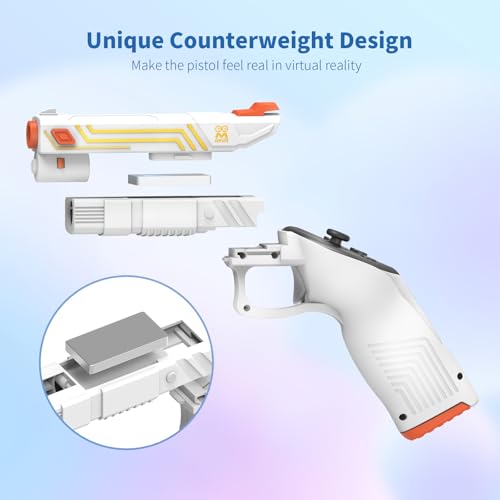 AMVR Weighted VR Gun Stock Attachment Compatible with Meta/Oculus Quest 3S/Quest 3 Accessories, P-istoI Grip Enhance FPS Game Experience Holding Feel, VR Accessories for Anti Slip Handle Shell Cover - Image 2