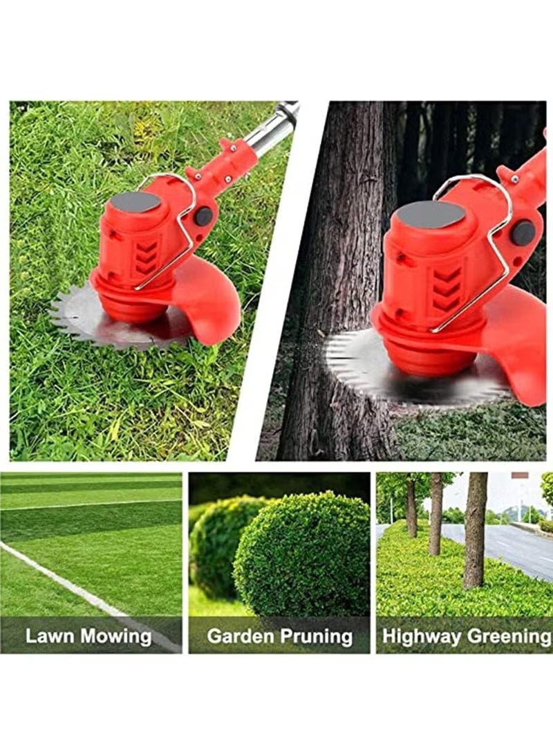 Arabest Electric Grass Wacker Eater Battery Powered 21V Cordless Grass Trimmer Grass Wacker Stringless Brush Cutter, Lightweight grass Trimmer/Lawn Edger/Mini-Mower grasser Tool with 3 Types Blades - Image 4