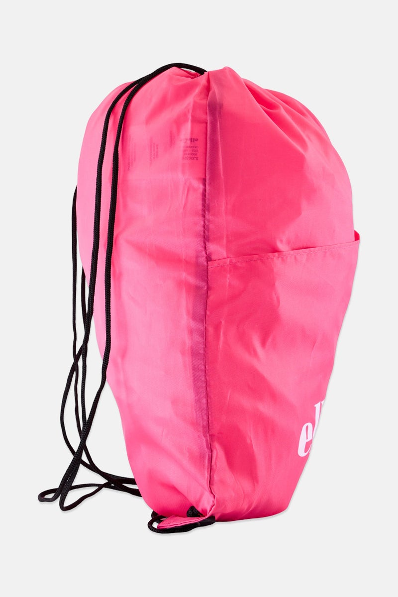 Ellesse Women Brand Logo Drawstring Backpack, Pink - Image 3