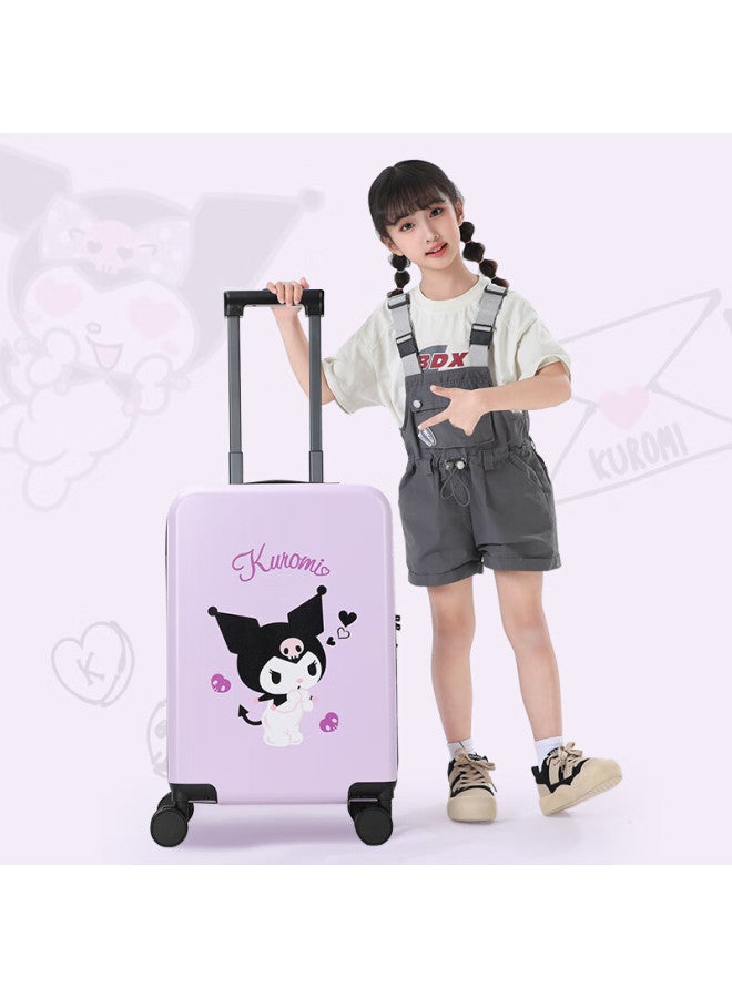 Mesuca Kuromi Luggage, 20-inch Trolley Suitcase For Women, Cute Travel Case For Children, Password Lock Suitcase, Carry-on Luggage