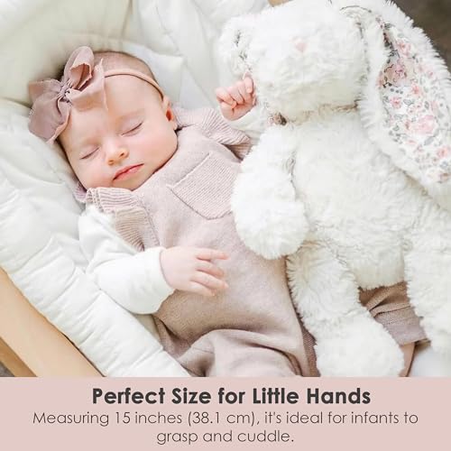 MON AMI Faith The French Bunny Plush Toy | 15" Soft Stuffed Animal | Elegant Nursery Décor & Cozy Companion | Plush Gift for Easter, Baby Showers, Birthdays & Home Accents - Image 3