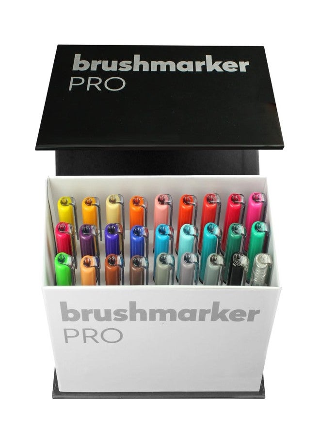 Karin Brushmarker Pro 27pc Mini Box Brush Tip Markers Set, Blendable, Water-Based, Professional Grade Brush Markers for Adults and Artists, 26 Colors and 1 Blender in Exclusive Storage Case - Image 1