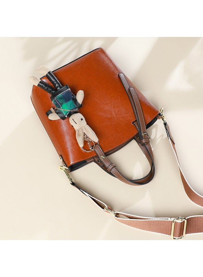 Viney Women's Handbag, Cowhide Bucket Bag, Luxury Tote, Shoulder Bag, Crossbody Bag, Practical Birthday And Mother's Day Gift For Mom - Image 2