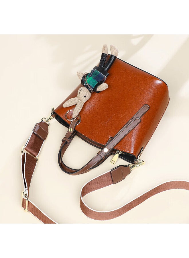 Viney Women's Handbag, Cowhide Bucket Bag, Luxury Tote, Shoulder Bag, Crossbody Bag, Practical Birthday And Mother's Day Gift For Mom - Image 3