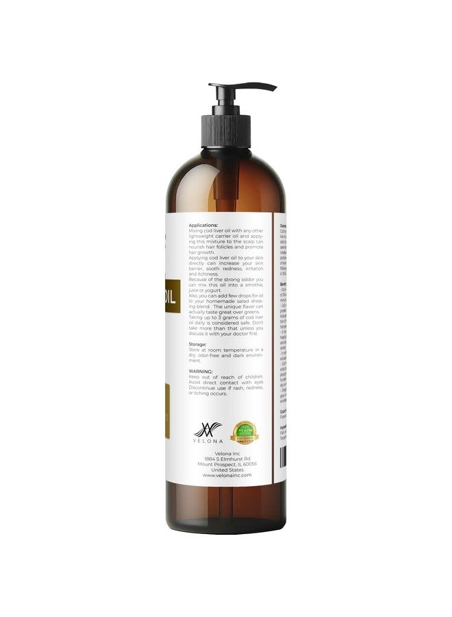 velona velona Cod Liver Oil - 8 Fl Oz | 1,000A/100D IU/g Omega 3 Vitamins A & D3 | Norwegian Arctic Sustainably Sourced Nordic Oil | Hair, Body and Skin Care | Use Today - Enjoy Results - Image 3