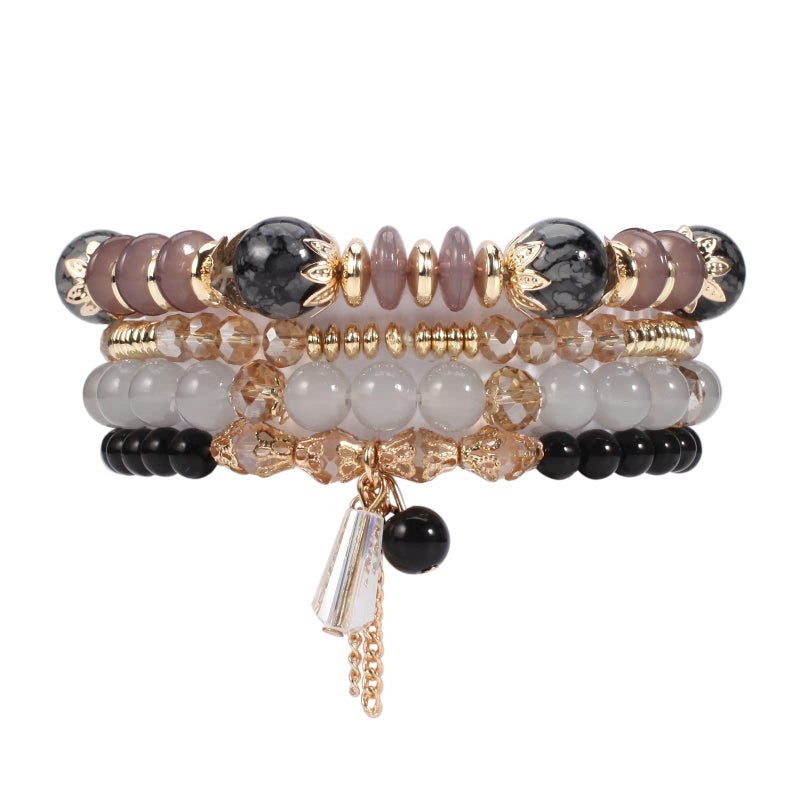 Lonext Bohemia Stackable Bracelets for Women Vintage Multi Layer Beads Bracelets Charm Stretch Beach Bangle - Image 1