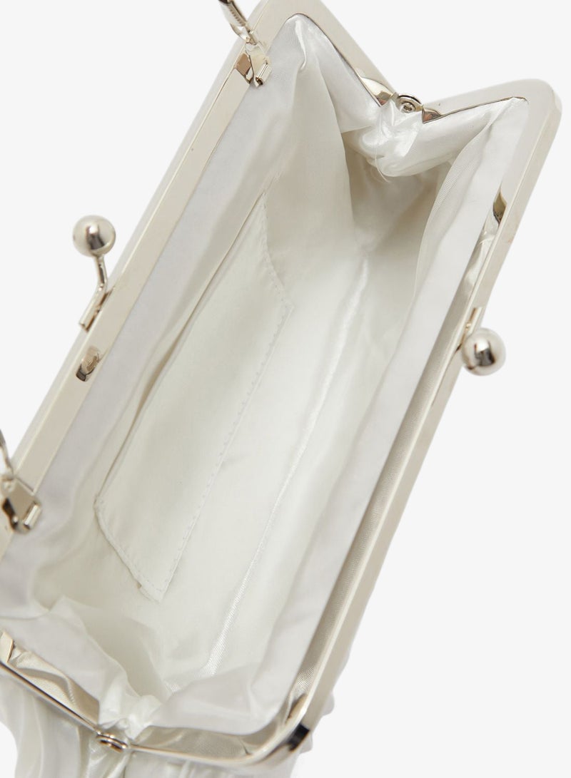 Ella Limited Edition Pleated Satin Clutch Bag - Image 5
