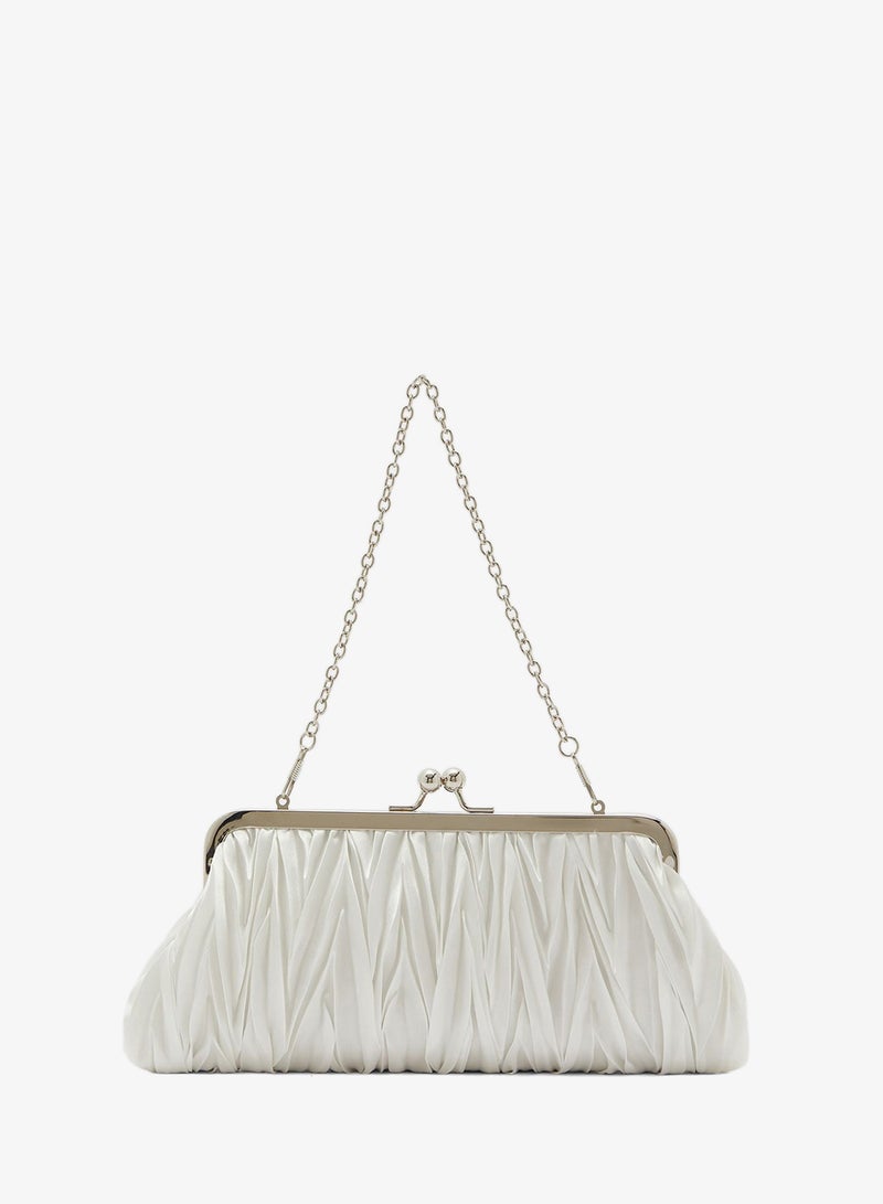 Ella Limited Edition Pleated Satin Clutch Bag - Image 2