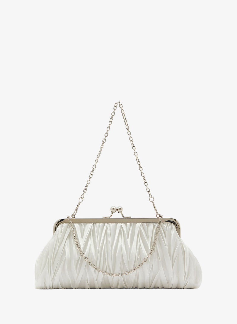 Ella Limited Edition Pleated Satin Clutch Bag - Image 1