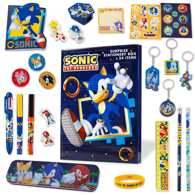 Sonic The Hedgehog Sonic the Hedgehog Advent Calendar 2024 for Teenagers  Stationery Keychains and More 