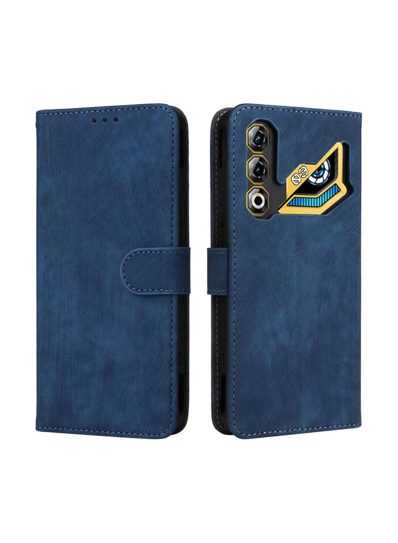 عام غلاف واقي على شكل محفظة لـ ZTE Nubia Neo 3 GT - مزود بحامل بطاقة ائتمان وحماية من RFID، غطاء واقي من الجلد الصناعي (PU) يفتح بطريقة الفليب