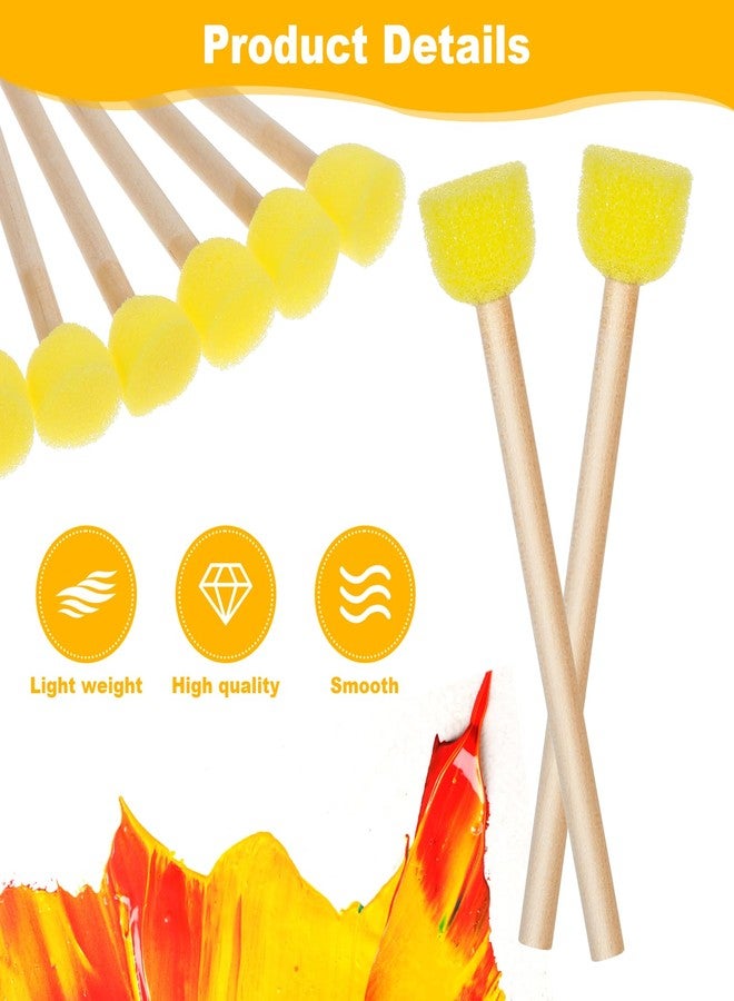 EupHHonycs 50Pcs 0.6'' Round Sponge Foam Brush Paint Sponge with Wooden Handle Foam Stencil for Acrylic Painting, Painting Tools for Arts and Crafts - Image 3