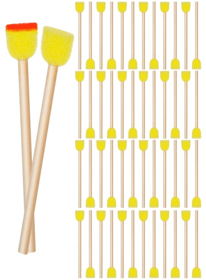 EupHHonycs 50Pcs 0.6'' Round Sponge Foam Brush Paint Sponge with Wooden Handle Foam Stencil for Acrylic Painting, Painting Tools for Arts and Crafts - Image 1