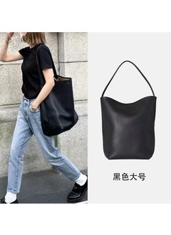 The Row Leather Bucket Bag New Large CapacityBlack large first layer cowhide can hold 14-inch laptop Black large first layer cowhide can hold 14-inch laptop
