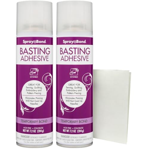 HeatnBond SpraynBond Basting Spray for Quilting with HeatnBond Iron-On Sewable Sheet – Temporary Fabric Adhesive Spray for Quilting, Appliqué, Embroidery & More - 8.5" x 11" Sheet + 2 Cans (7.2 oz Each) - Image 1