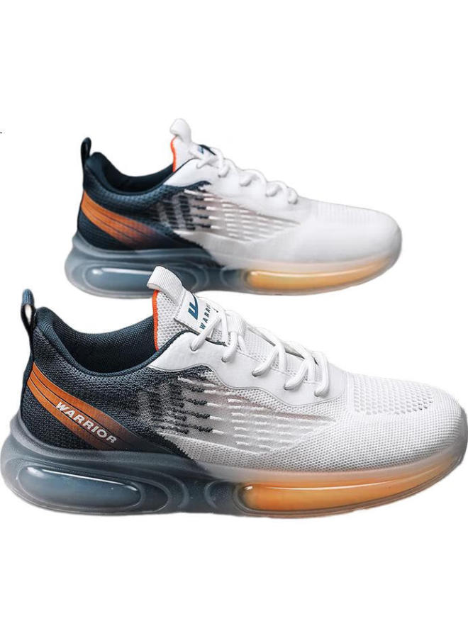 Pull Back Warrior Men'S Flyknit Mesh Shoes Summer New Comfortable Breathable Sports Casual Shoes White/Mist Blue 44 - Image 1