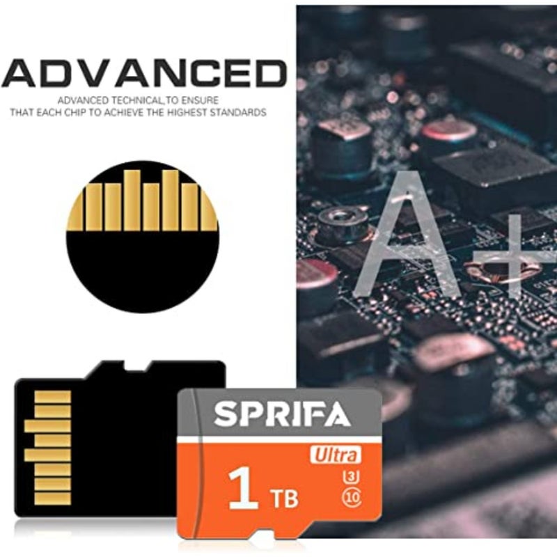 بطاقة Micro SD سعة 1024 جيجابايت للهواتف الذكية التي تعمل بنظام Android/الكمبيوتر اللوحي/ملاحة السيارة/الطائرة بدون طيار، فئة السرعة العالية 10، UHS-I، أسود، أداء موثوق - Image 5