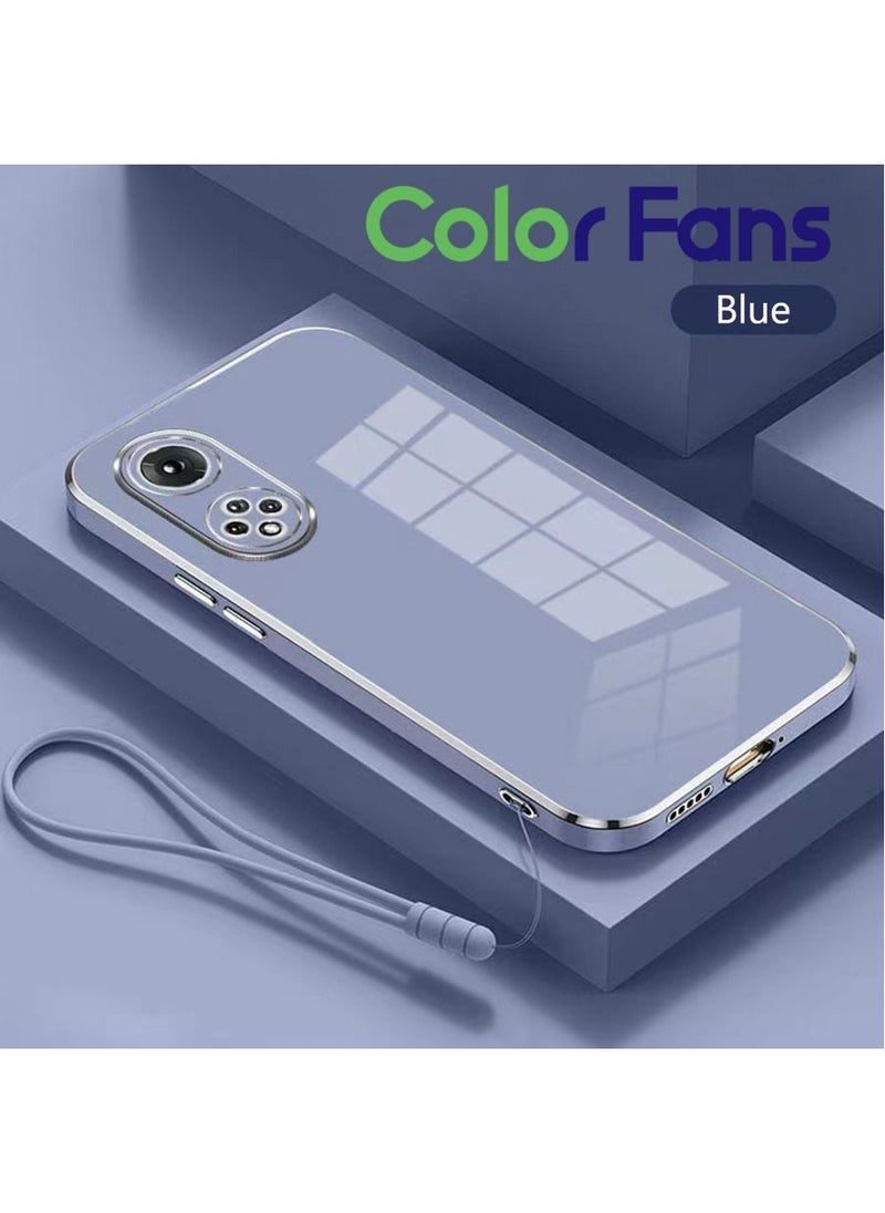 Color Fans Mobile Phone Case for Huawei Nova 9 Electroplated Protective Case Gold-Blue 