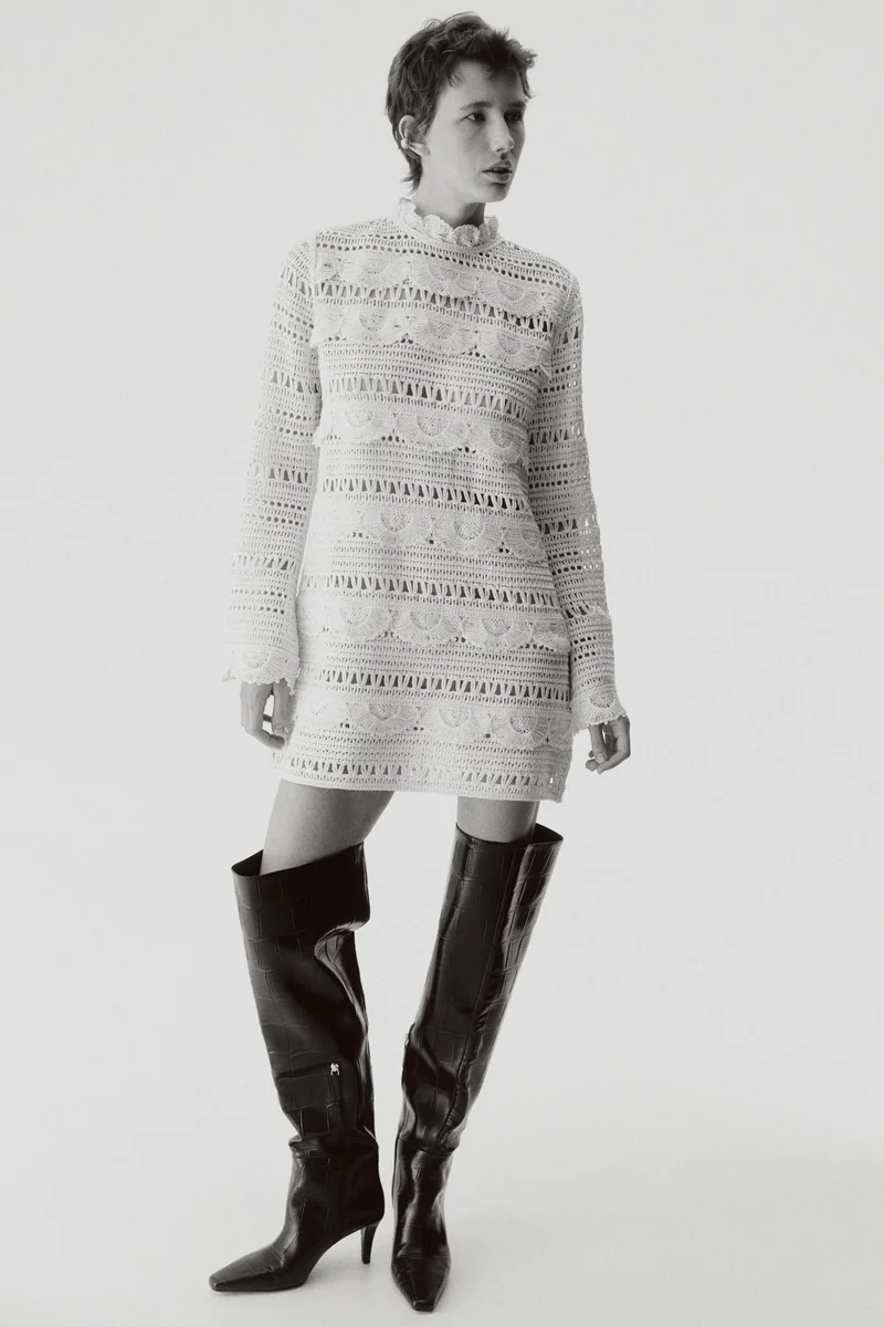 H&M Crochet-look mini dress
