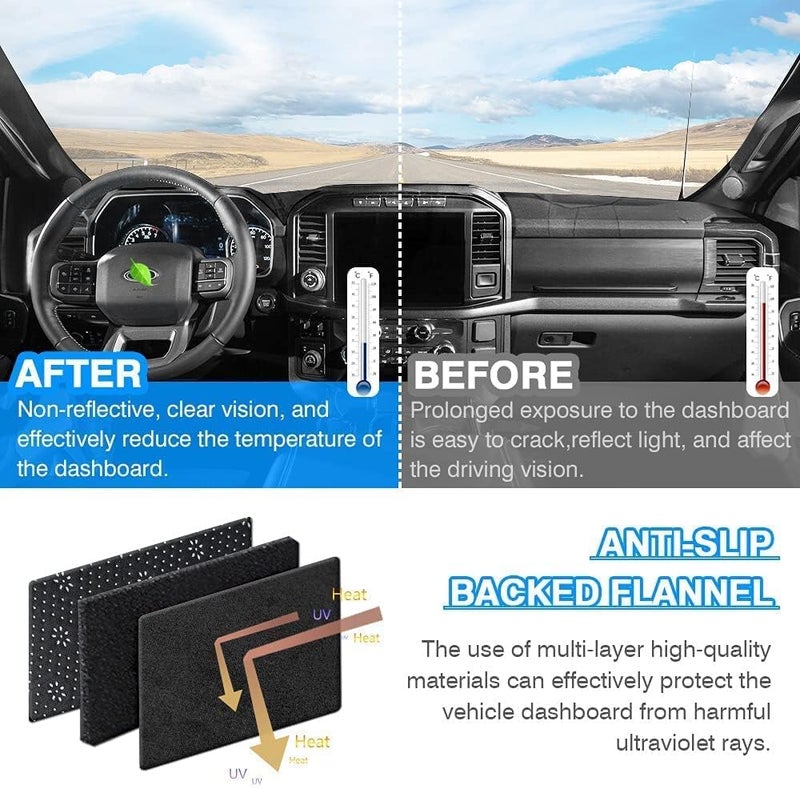 Autorder Different assemble options Dashboard Cover Mat for Hyundai Tucson 2022 2023 2024 Accessories Dash Cover Flannel Dash Mat Sunshade Glare UV Rays Protector (Only fit 4.2 inch Digital Cluster,not fit 10.25 inch) Cross-material combo compatible - Image 4