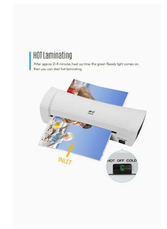 OSMILE - OSMILE SL200 A4A5A6 Laminator,Hot And Cold Laminating Machine,Thermal Lamination for A4/A5/4R with 15 Laminating Sheets, Personal Laminator with Paper Trimmer and Corner Rounder for Home Office School - Image 1