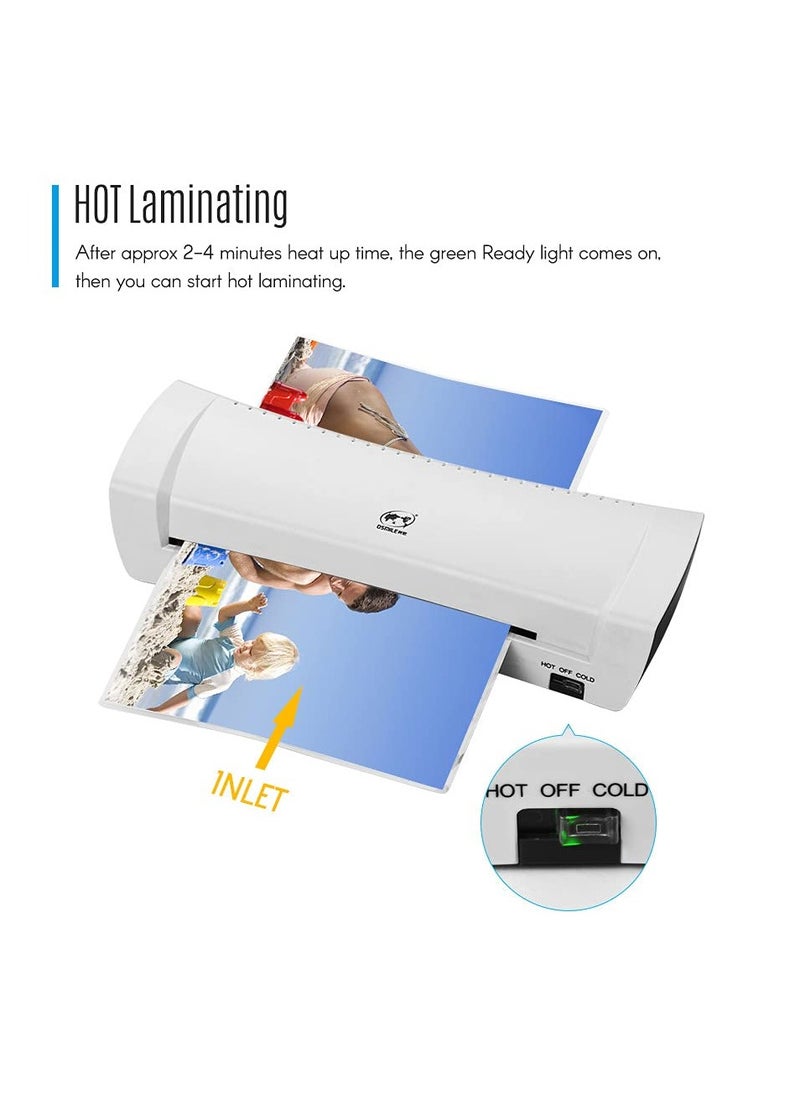 OSMILE - OSMILE SL200 A4A5A6 Laminator,Hot And Cold Laminating Machine,Thermal Lamination for A4/A5/4R with 15 Laminating Sheets, Personal Laminator with Paper Trimmer and Corner Rounder for Home Office School - Image 1