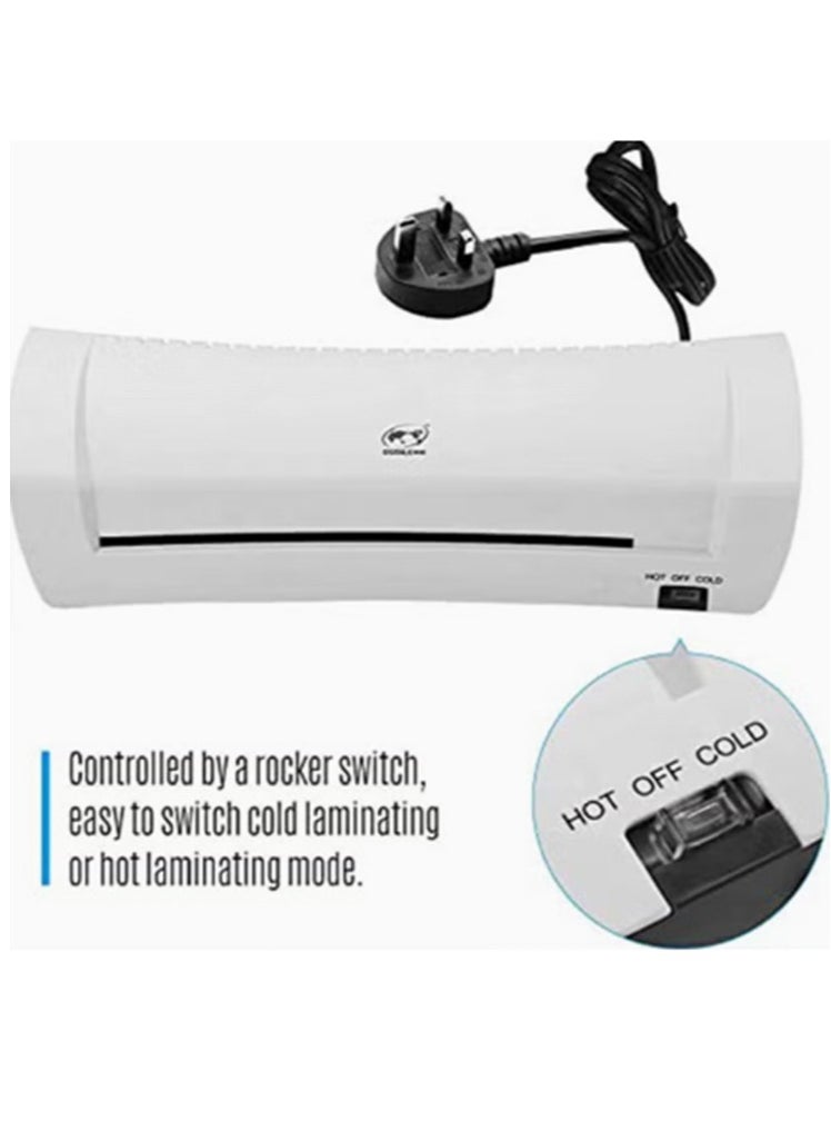 OSMILE - OSMILE SL200 A4A5A6 Laminator,Hot And Cold Laminating Machine,Thermal Lamination for A4/A5/4R with 15 Laminating Sheets, Personal Laminator with Paper Trimmer and Corner Rounder for Home Office School - Image 1