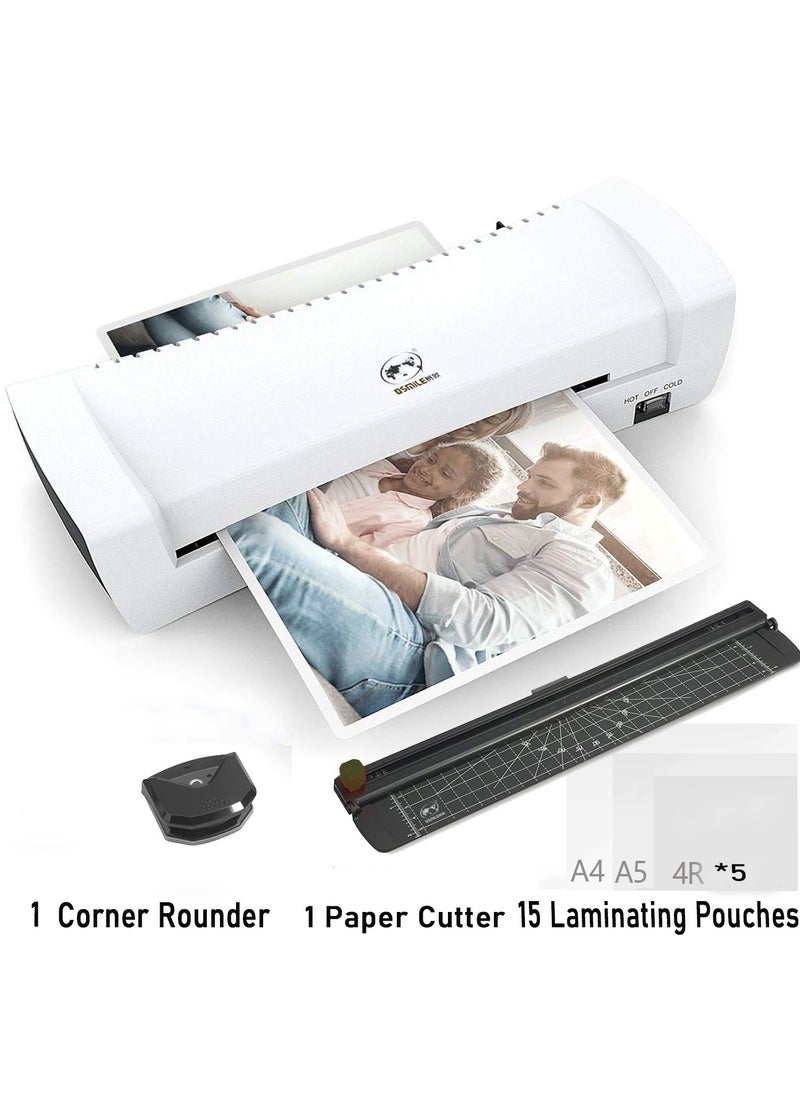 OSMILE - OSMILE SL200 A4A5A6 Laminator,Hot And Cold Laminating Machine,Thermal Lamination for A4/A5/4R with 15 Laminating Sheets, Personal Laminator with Paper Trimmer and Corner Rounder for Home Office School - Image 1