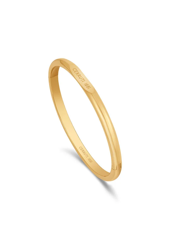 Flavia Gold Logo Bangle Bracelet for Women