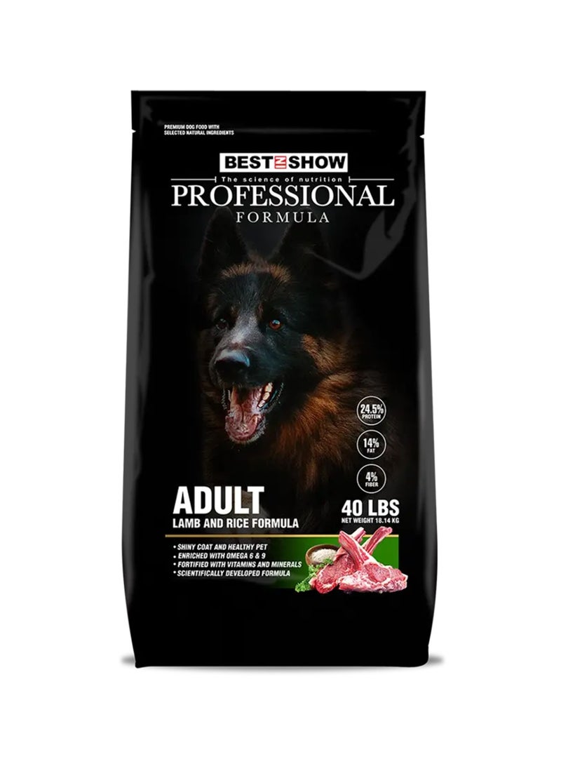 PROFESSIONAL Adult Dog Dry Food Lamb and Rice Formula 18.14kg High Protein Nutrition for Adult Dogs - Image 1
