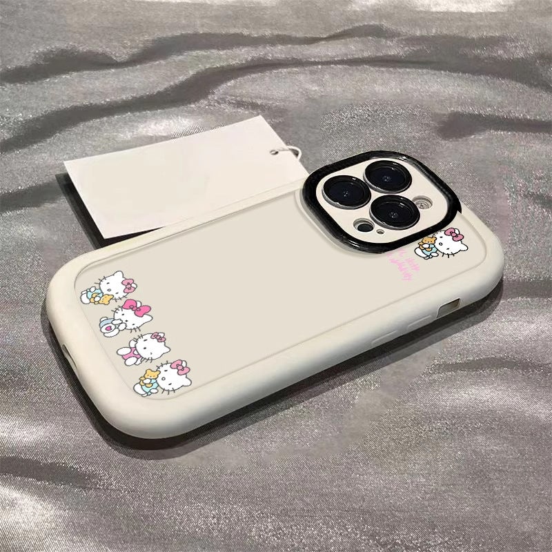 Five Little Hello Kittys Suitable for Apple 16Promax Mobile Phone Case Iphone15 Puff 14 Cartoon 13 Anti-Fall 12 - Image 2