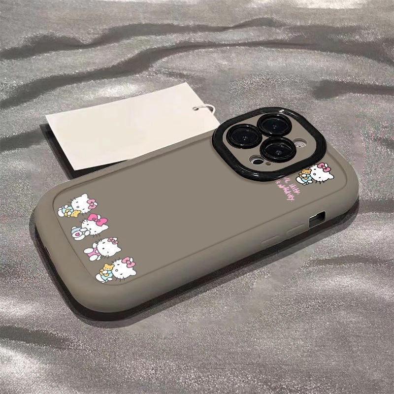 Five Little Hello Kittys Suitable for Apple 16Promax Mobile Phone Case Iphone15 Puff 14 Cartoon 13 Anti-Fall 12 - Image 5
