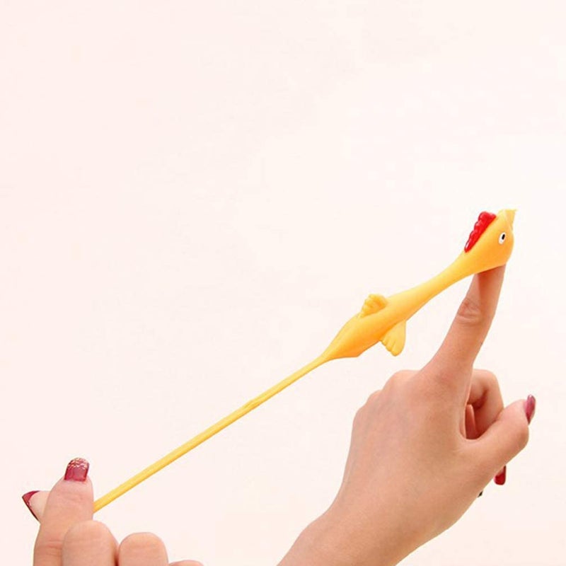 Slingshot Chicken: 10 Pcs Yellow TPR Stretchy Rubber, Vivid Cock Shape, Easy To Clean - Prank & Outdoor Activity Toy for Kids & Party Celebrations - Image 3