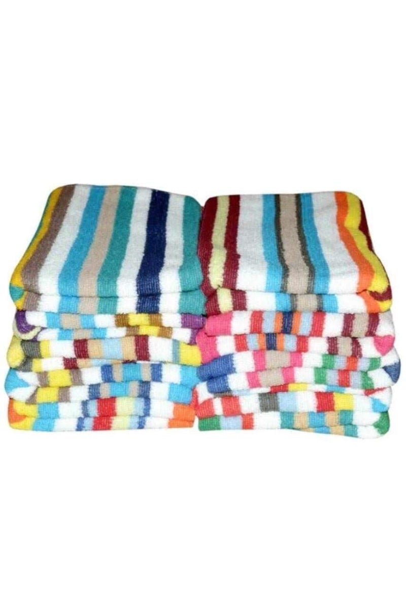 GLOW HOME Glow Home Pack of 12 3 pc Each of 4 Colors 100 Pure Cotton Terry Hand Towels Soft Luxury Material Highly Absorbent Perfect for Daily Use 14X21 INCH Multicolor  - Image 1