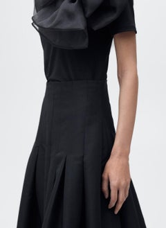 MANGO Flared Pleated Detail Skirt  - Image 3