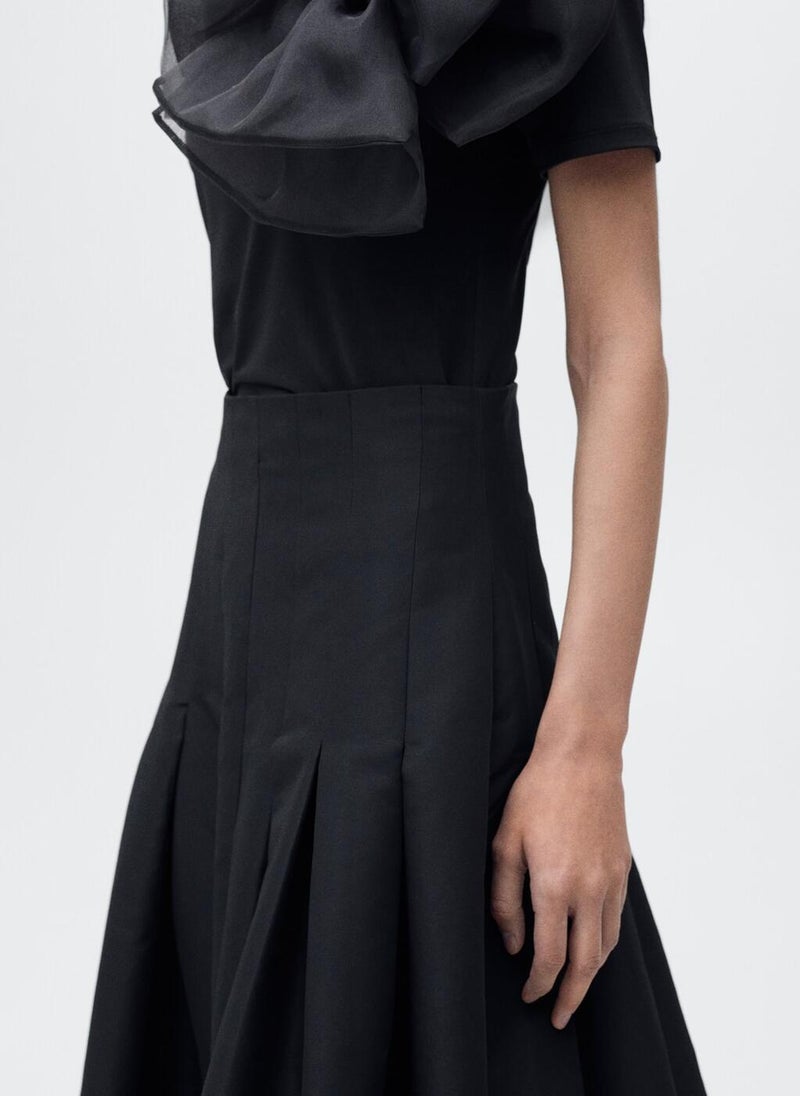 MANGO Flared Pleated Detail Skirt  - Image 3