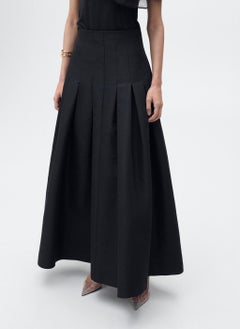 MANGO Flared Pleated Detail Skirt  - Image 4