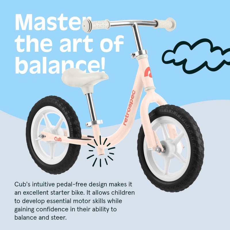 Retrospec Cub 2 Toddler 12" Balance Bike, 18 Months - 3 Years Old, No Pedal Beginner Kids Bicycle for Girls & Boys, Flat-Free Tires, Adjustable Seat, & Durable Frame - Image 5