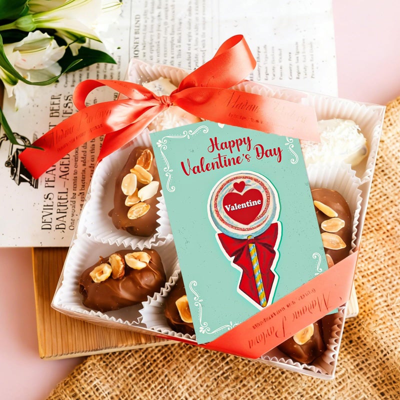ceiba tree Vintage Valentines Day Cards Retro Dessert Sweet Heart Happy Valentine's Day Greeting Card Bulk with Envelopes for Kids Adults Classroom Gifts Party Favors - Image 5